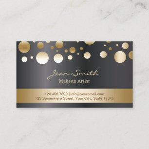 Modern Gold Confetti Makeup Artist Beauty Salon Visitenkarte