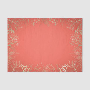 Modern Gold Coral Orange Eleganter Strand Hochzeit Seidenpapier