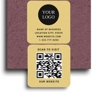 Modern Gold Custom Logo und QR Code Quadratische Visitenkarte