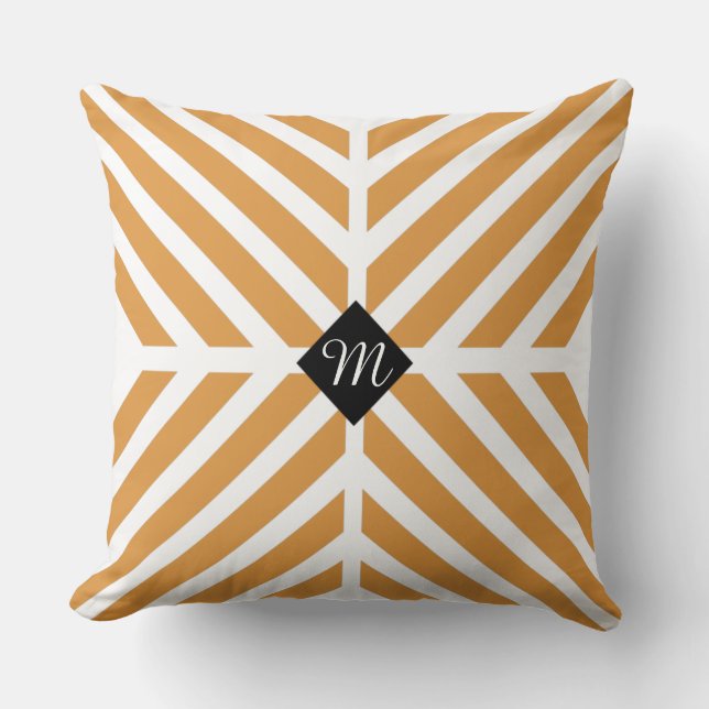 Modern Gold Diagonal Streifen Kissen (Vorderseite)
