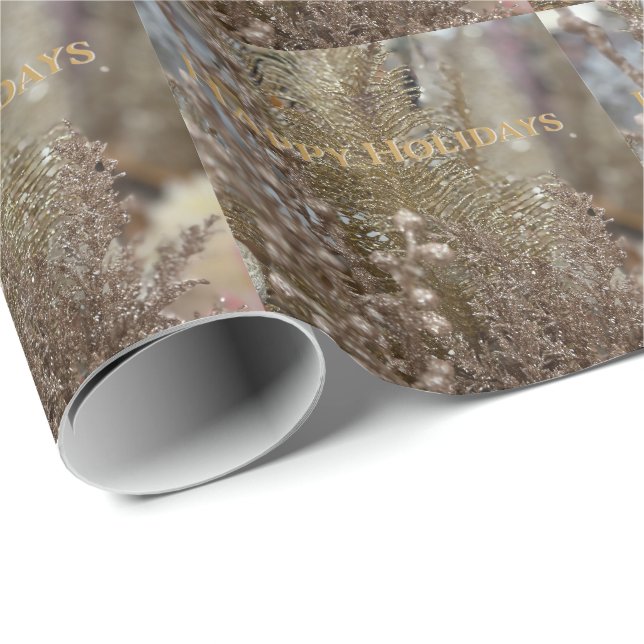 Modern Gold Elegante Happy Holidays Wrapping Paper Geschenkpapier (Rolleneckpunkt)