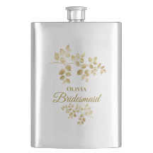 Modern Gold Floral Bridesmaid
