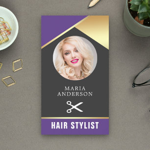 Modern Gold Foil Beauty Salon Haar Treppenaufgang  Visitenkarte