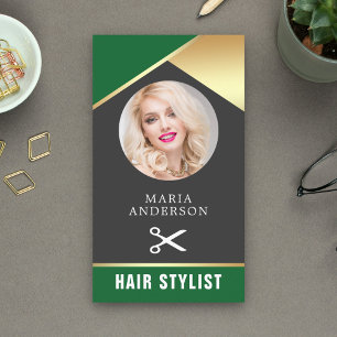 Modern Gold Foil Beauty Salon Haar Treppenaufgang  Visitenkarte