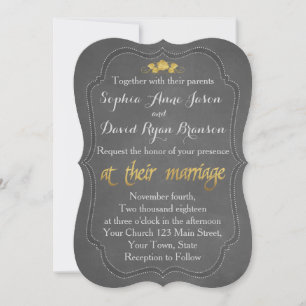 Modern Gold Foil Chalkboard Hochzeit Einladung