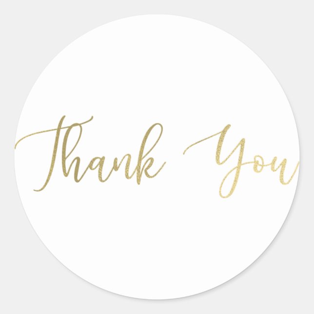 Modern Gold Foil dünne Script Vielen Dank, dass Si Runder Aufkleber (Vorderseite)