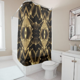 Modern Gold Foil Elegance Neo Art Deco Duschvorhang