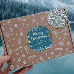 Modern Gold Foil Folies Weihnachten Runder Aufkleber<br><div class="desc">Diese lustigen und festlichen Aufkleber sind perfekt,  um Weihnachten Feiertagssjubeln auszusenden. Der Text ist leicht zu personalisieren und der Hintergrund ist in verschiedenen Farben erhältlich.</div>