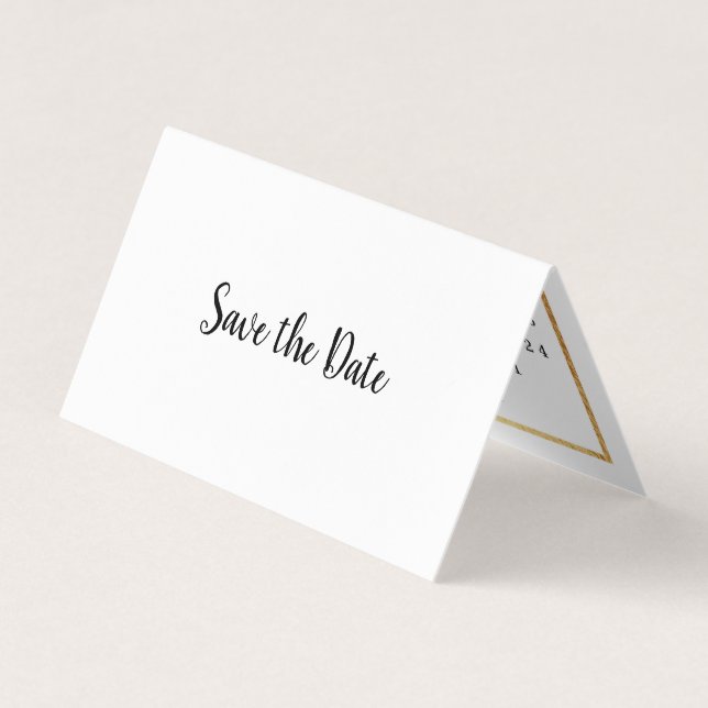 Modern Gold Foil Foto Kalender Save the Date Karte (Vorderseite)