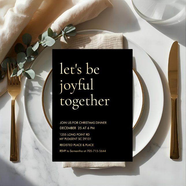 Modern Gold Foil “Let’s Be Joyful Together Folieneinladung (Von Creator hochgeladen)