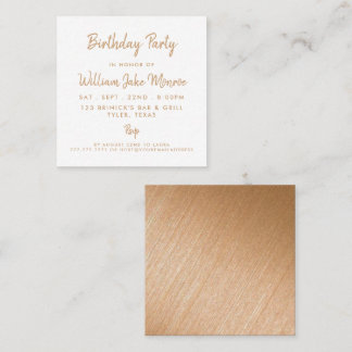 Modern Gold Foil & Script Geburtstagsparty Ticket
