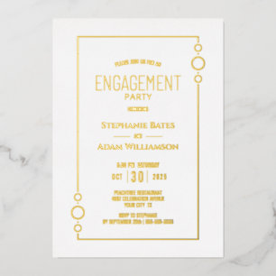 Modern Gold Foods Engagement Party Folieneinladung