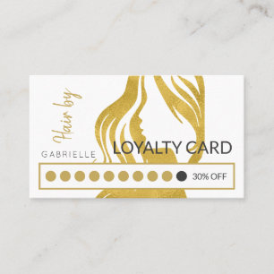 Modern Gold Frauen Kopf White Hair Salon Punch Treuekarte