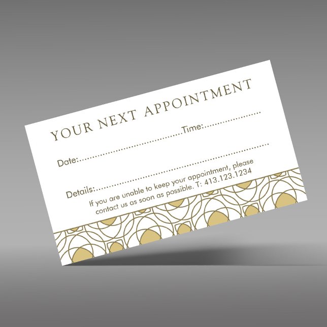 Modern Gold Geometric Appointment Card Terminkarte (Von Creator hochgeladen)