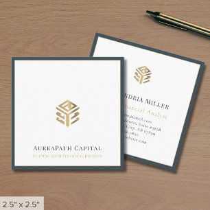 Modern Gold Geometric Logo Quadratische Visitenkarte