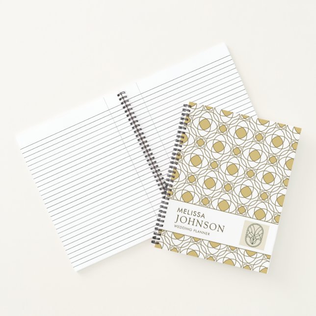 Modern Gold Geometric Luxury Notebook Notizbuch (Innenseite)