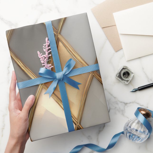 Modern Gold Geometric Luxury Wrapping Paper Geschenkpapier (Schenken)