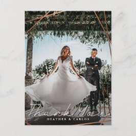Modern Gold Geometric Wedding Vielen Dank Postkarte