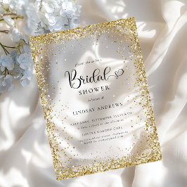 Modern Gold Glitter Bridal Shower  Acryleinladungen