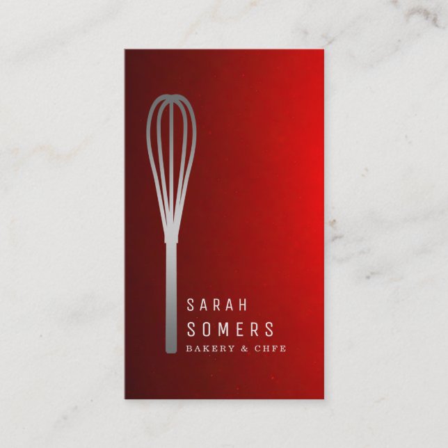 Modern Gold Glitter Whisk Bakery Visitenkarte (Vorderseite)