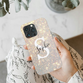 Modern Gold Glitzer Spark | Persönliche Initialzün Case-Mate iPhone Hülle