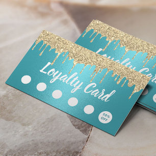 Modern Gold Glitzer Tropfen Türkisches Salon Loyal Treuekarte
