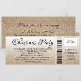 Modern Gold Glitzer Weihnachts Party Ticket Einladung