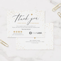 Modern gold gold glitter business logo thank you e
