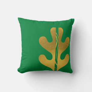 Modern Gold Green Abstrakt Leaf Muster Kissen