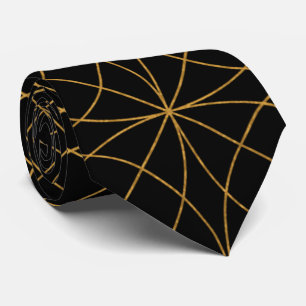 Modern Gold Grid Mens Neck Tie Krawatte