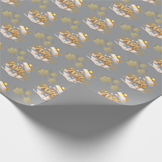 Modern Gold Holiday Gift Wrap Geschenkpapier (Ecke)