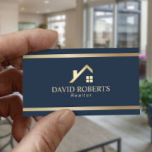 Modern Gold House Logo Real Anwesen Realtor Navy