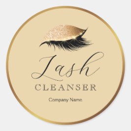 Modern Gold Lash Cleanser Produkt Runder Aufkleber