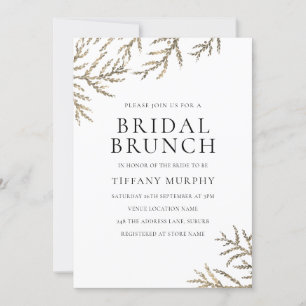 Modern Gold Leaf Elegante Bridal Brunch Einladung