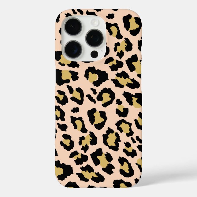 Modern Gold Leopard Cheetah Animal Print Muster iPhone 16 Pro Hülle (Rückseite)
