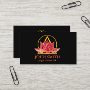 Modern Gold Lotus Logo Eleganter Blumenstrauß Yoga Visitenkarte