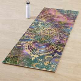 Modern Gold Mandala Lila Nebel Individuelle Name Yogamatte