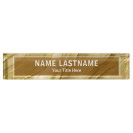 Modern Gold Marble Sign for Business & Office Namensplakette