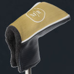 Modern Gold metallic Monogram Golf Headcover<br><div class="desc">A simple modern gold metallic monogram golf head cover. Designed for you by Blackberry Boulevard.</div>