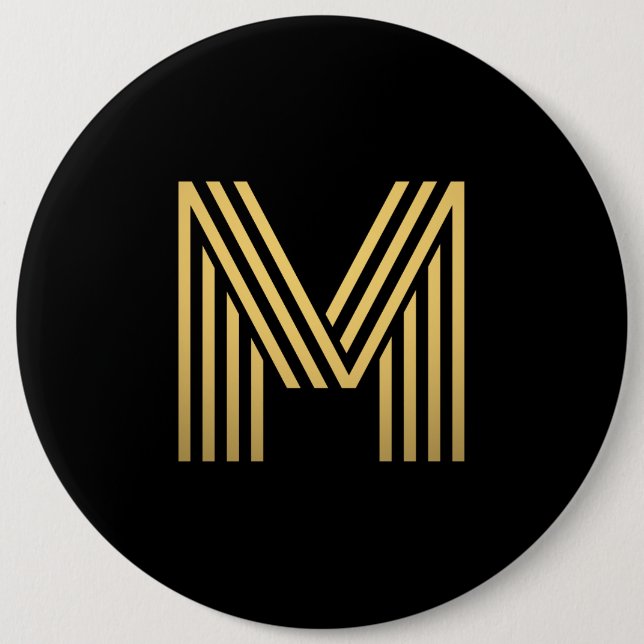 Modern Gold Monogram Button (Vorderseite)