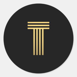Modern Gold Monogram Runder Aufkleber