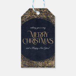 Modern Gold Navy Blue Mercury Custom Text Geschenkanhänger