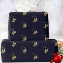 Modern Gold Navy Minimalistischer Weihnachtsbaum