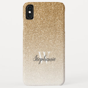 Modern Gold Ombre Imitats Glitzer Monogram Case-Mate iPhone Hülle