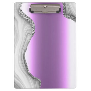 Modern Gold Ombre Marble Glam Metallfolie Klemmbrett