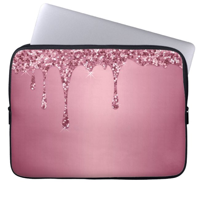 Modern Gold Ombre Marble Glam Metallfolie Laptopschutzhülle (Vorderseite)