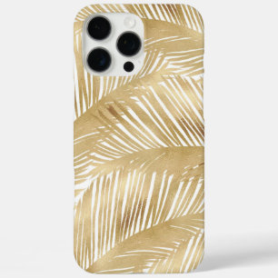 Modern Gold Palm Leaf tropisches Muster iPhone 16 Pro Max Hülle