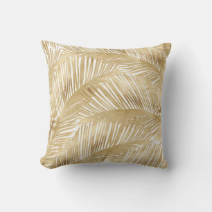 Modern Gold Palm Leaf tropisches Muster Kissen