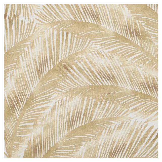 Modern Gold Palm Leaf tropisches Muster Stoff (Muster)