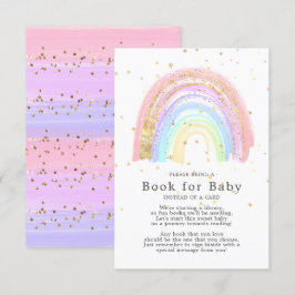 Modern Gold Pink Rainbow Book for Baby Card Begleitkarte